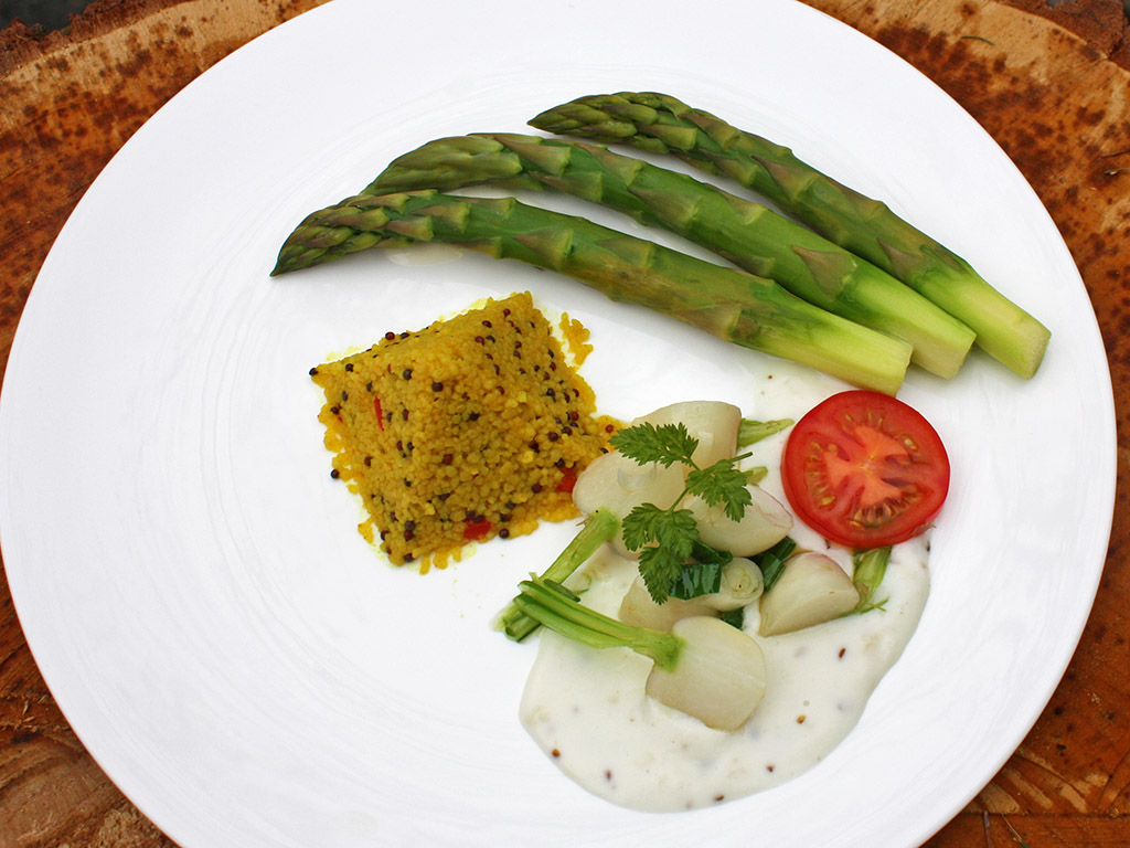Ayurveda Rezept: Grüner Spargel mit Navetten und Couscous | Ayurveda Parkschlösschen Health Blog