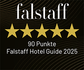 Bewertet im Falstaff Hotel Guide 2025 mit 90 Punkten