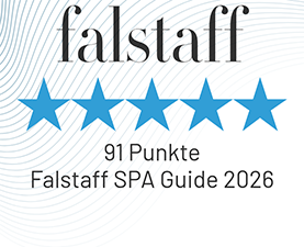 Bewertet im Falstaff Spa Guide 2026 mit 91 Punkten